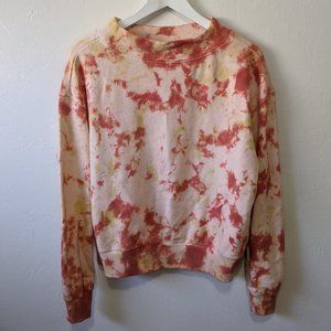 Pilcro + The Letterpress Elayna Tie Dye Mock Neck Sweatshirt Size Medium